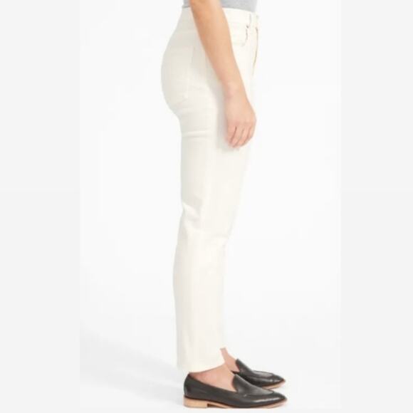 NEW Everlane The High Rise Cheeky Straight Leg High Waisted Jean Bone White - Picture 2 of 11